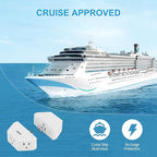 BEVA 2 Pack Small Electric Outlet Adapter, Multi Plug Wall Outlet Extender, 3 Prong Adapter 3 AC Plug Extender for Travel Cruise Ship Dorm Room Essentials
