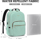 LOVEVOOK Laptop Backpack for Women 15.6 inch,Cute Womens Travel Backpack Purse,Professional Laptop Computer Bag,Waterproof Work Business College Teacher Bags Carry on Backpack with USB Port,Mint Green