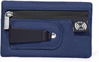 RFID Hidden Clip Stash Money Belt - Ultra Thin Anti-Theft Travel Pouch with Credit Card Slots for Women/Men, Perfect for International Travel, Daily Commute & Outdoor Activities (Deep Blue)