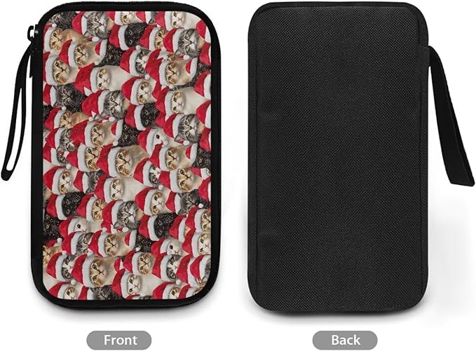 Christmas Cat Print Electronics Organizer Travel Case, Water Resistant Cable Organizer Bag for Travel Essentials, Tech Gifts for Men, Storage Bag as Accessories for Phone, Cord