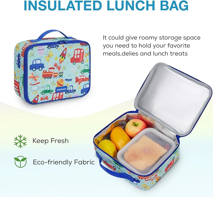 mommore Kids Backpack for Boys Girls 4-8 Kindergarten Elementary School Backpack with Lunch Box - 15” H Fit Folder