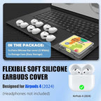 5 Pairs Ear Tips Cover for AirPods 4 Earbuds, Silicone AirPod 4 Ear Cover Anti Slip Ultra Thin Soft Air Pod 4 Accessories Compatible for Air Pods 4th Generation 2024 [Fit in Charging Case] - White