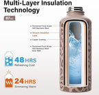 DYSANKY Insulated Water Bottle | Thickened Stainless Steel for Gym and Hiking with Straw, Carrier Bag, Handle Strap | BPA-Free 87 oz