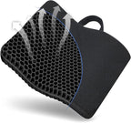 Gel Seat Cushion, for Long Sitting -Double Thick Gel Seat Cushion Breathable Honeycomb Chair Cushion with Non-Slip Cover for Office Chair Car, Wheelchair, Long Trips,Relief Sciatica Pain