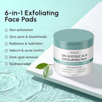 MAREE Glycolic Acid Resurfacing Pads - Toner Pads for Face Cleansing - Exfoliating Pad with Tea Tree Oil, Salicylic Acid & Vitamins E, B3, B5 - Acne Treatment Device for Pore Resurfacing - 50 Count