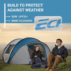 EchoSmile Pop Up Camping Tent, 2/4/6 Person Easy Setup Tent, Water Resistant Dome, Portable with Carry Bag