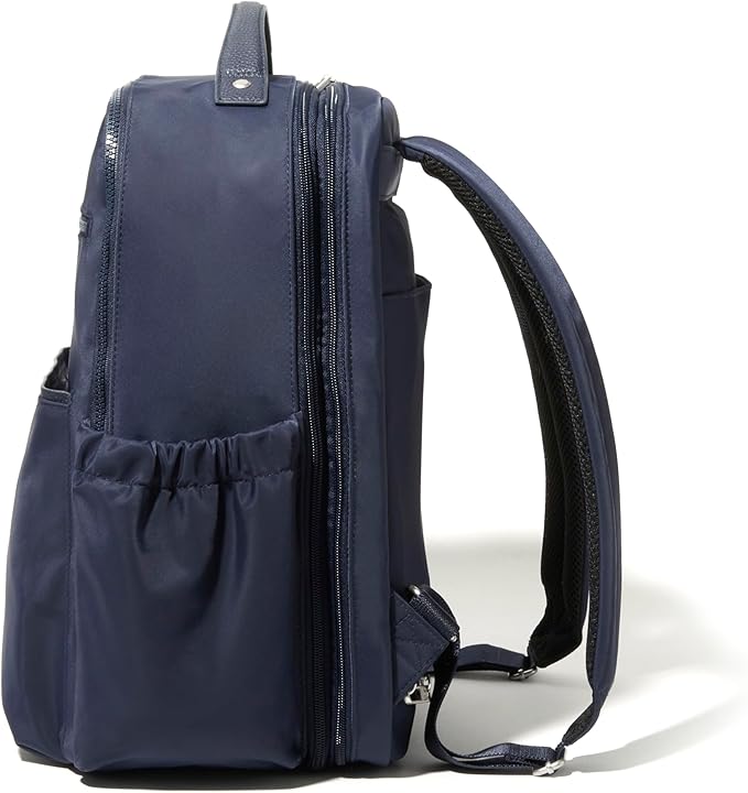 Baggallini Tribeca Expandable Laptop Backpack - 15"x11" Lightweight RFID Computer Bag for Work & Travel with Luggage Sleeve