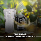 TRUNG NGUYEN LEGEND Vietnamese Pour Over Filter Set, Traditional Phin Drip Coffee Maker, Portable Reusable Coffee Press (Black)