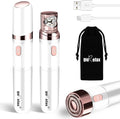 Gurelax Facial Hair Remover, Hair Removal Epilator for Women, Plucker for Face, Lip, 2-in-1 Epilation System, All Ages and Skin Types,with Brush, Pouch