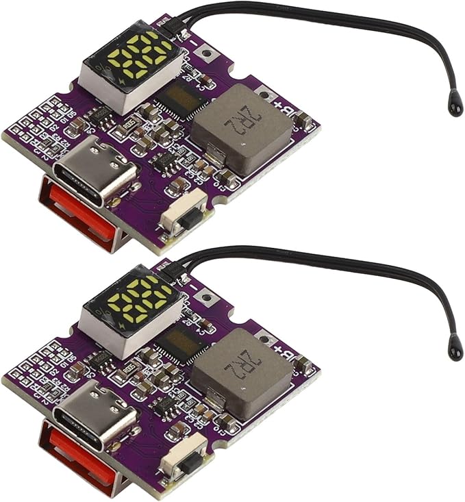 22.5W Fast Charging Power Bank Module with Digital Display, PD3.0 QC4+ Support, 5A Output, for 3.7V 21700 Batteries, High Efficiency up to 96%, for DIY Portable Chargers(A+C Digital display)