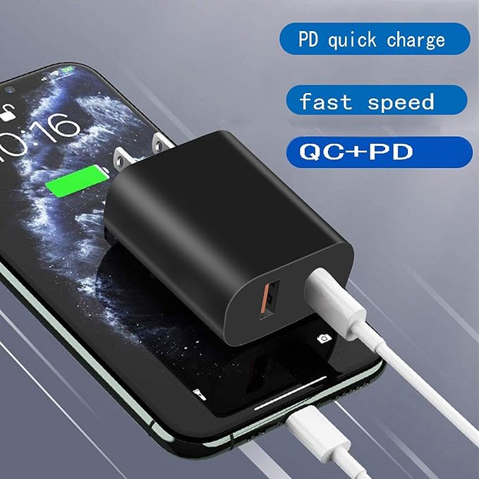 4 Pack USB C Charger Block,20W USB-C & USB-A Port Charger，for i Phone 17/16/15/14/13/12/11/X/8, i Pad and More