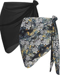 CHICGAL 2 Pieces Women Beach Sarong Bathing Suit Wrap Skirt Sheer Bikini Swimsuit Cover Ups for Swimwear