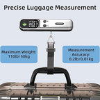 Digital Luggage Scale – 110lb Portable Suitcase Weight Scale with Backlit LCD, Tare Function, Travel Essentials for Airline Luggage, Backpacks, Outdoor Gear and Shipping Packages