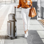 22 Inch Carry On Luggage 22x14x9 Airline Approved, Carry On Suitcase with Wheels, Hard-shell Carry-on Luggage, Grey Small Suitcase, Hardside Luggage Carry On with Cosmetic Carry On Bag
