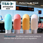 Travel Bottles for Toiletries: 4 Pack 2oz TSA Approved Travel Containers, BPA Free Leak-Proof Refillable Squeeze Bottles, Portable Travel Size Container for Shampoo Conditioner Lotion Body Wash