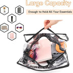 Hoiny Clear Bag for Stadium Events Approved, 12x6x12 Large Transparent Tote Bag with Zipper for Gym Concert Sports Festivals