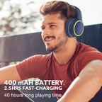 B10 Wireless Bluetooth Over-Ear Headphones, Lightweight Folding Stereo Bass Headset with Mic, 50H Playtime, Volume Control, Bluetooth 5.3 Headphones for iPad/Travel/Tablet/PC (Blue)