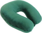 Wolf Essentials Adult Cozy Soft Microfiber Neck Pillow for Travel – Compact, Machine Washable - Perfect for Airplane, Car, or Home Use - Filled and Finished in The USA – Green