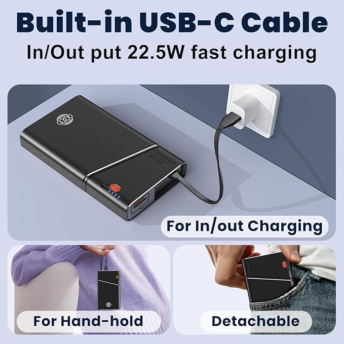 Portable Charger 20000mAh, 22.5W PD 3.0+QC 4.0 Super Fast Charging Power Bank, Cooler Aerospace Metal Case for iPhone 17 16 15 14, 13 Android iPad Samsung Google Tablet & More, Travel Essential