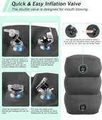Inflatable Travel Foot Rest Pillow, Kids Airplane Bed, Adjustable 3 Layers Height Leg Rest Pillow, Adults Travel Essentials Great for Airplane, Office, Home, Trains, Cars (Dark Grey)