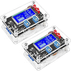 DROK Adjustable Voltage Regulator, DC Buck Boost Converter 6-30V to 0.5-30V 4A 60W 5V 24V Voltage Converter, 12V Power Supply Step Up Step Down Transformer with USB Port Case LCD Display Volt Amp