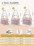 BESBESME Canvas Tote Bag for Women with Zipper & Compartments– Large Work & College Laptop Tote Crossbody Shoulder Bag