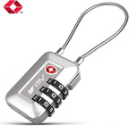 TSA Accepted Luggage Travel Lock, Set-Your-Own Combination Lock for School Gym Locker, Luggage Suitcase Baggage Locks, Filing Cabinets, Toolbox, Case (Silver, 1 Pack)