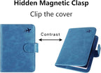 Passport Holder Cover Wallet RFID Blocking Leather Card Case Travel Accessories for Women Men (#Blue)