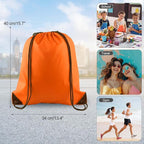 PLULON 2Pcs Drawstring Bags Bulk Orange Drawstring Backpack String Backpack Cinch Sack Sport Gym Backpack Bags for Yoga Traveling Outdoor Sports