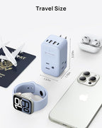 TROND Outlet Extender with 360 Rotating Plug, 3 Way Plug Splitter with PD 20W USB C Adapter, Multi Wall Adapter, Colorful Outlet Extension for Home Decoration, Travel Cruise Essentials