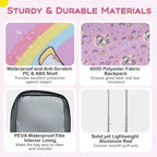 BABY JOY Kids Luggage, 5 Pieces Luggage Set w/ 16" Carry-on Hardshell Spinner Toddler Suitcase, 13" Backpack, Neck Pillow & Insulated Lunch Bag, Travel Kids Rolling Suitcase for Girls (Pink Pony)