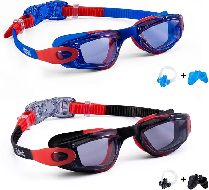 Aegend Swim Goggles for Kids Youth 3-14 Anti-Fog Anti-UV Comfort Fit Goggles for Swimming