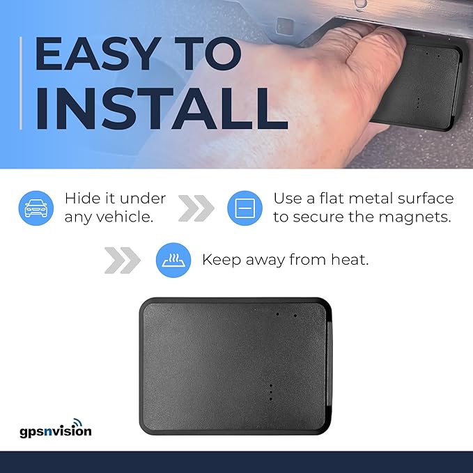 GPS Tracker for Vehicles - Up to 6-Month Battery - Real Time GPS Car Tracker - Hidden Magnetic Tracking Device for Cars, Fleets, Trailers - Global Tracking w/Lifetime Support - Subscription Required
