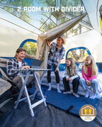 FanttikOutdoor Camping Tent 4/6/8/10 Person Instant Cabin Tent Setup in 60 Seconds with Rainfly & Windproof Portable with Carry Bag for Family Camping & Hiking, Upgraded Ventilation, Navy Blue