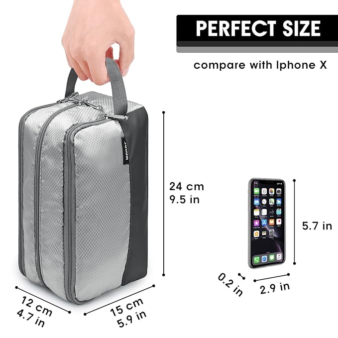 Toiletry Bag for Men Hanging Dopp Kit Water Resistant Shaving Bag Small Toiletry Bag for Traveling (Grey)