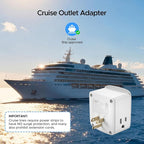 Cruise Ship Approved Outlet Extender, Non Surge Protector Power Strip with 3 AC Outlets & 2 USB (1 USB-C), Multi Plug Adapter, Travel Cruise Essentials, ETL Listed.