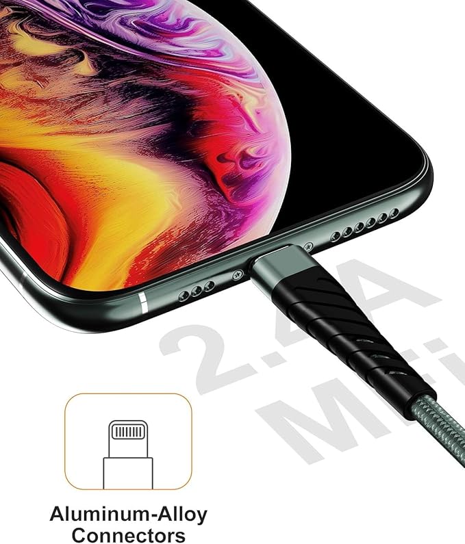 CyvenSmart (2 Pack) Long iPhone Charger 10ft for [MFi Certified], 10 Foot Lightning Cable Fast Charging Cord 10 Feet for iPhone 12/12 Pro/11/11 Pro/11 Pro Max/XS/XS Max/XR/X/8/8 Plus/7/7 Plus/6 Olive