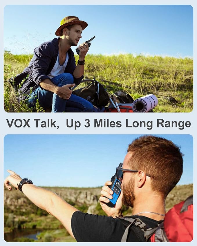 NXGKET Walkie Talkies for Adults Long Rang NOAA Weather Alerts, Rechargeable Walkie Talkies 2 Way Radio 22 FRS Channel with 1800mAh Li-ion Battery USB-C Cable Outdoor Cruises Camping, 4 Pack
