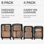Aerotrunk Compression Packing Cubes for Travel - Luggage Organizer Bags - Double Zipper Packing Cubes for Suitcases (12-Pack, Mocha)