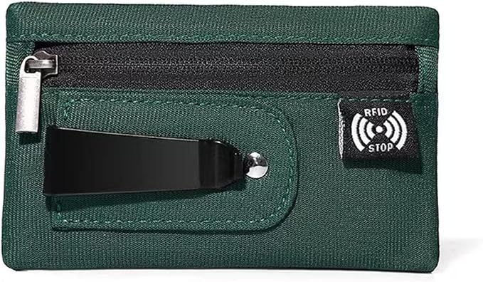 RFID Hidden Clip Stash Money Belt - Ultra Thin Anti-Theft Travel Pouch with Credit Card Slots for Women/Men, Perfect for International Travel, Daily Commute & Outdoor Activities (Green)
