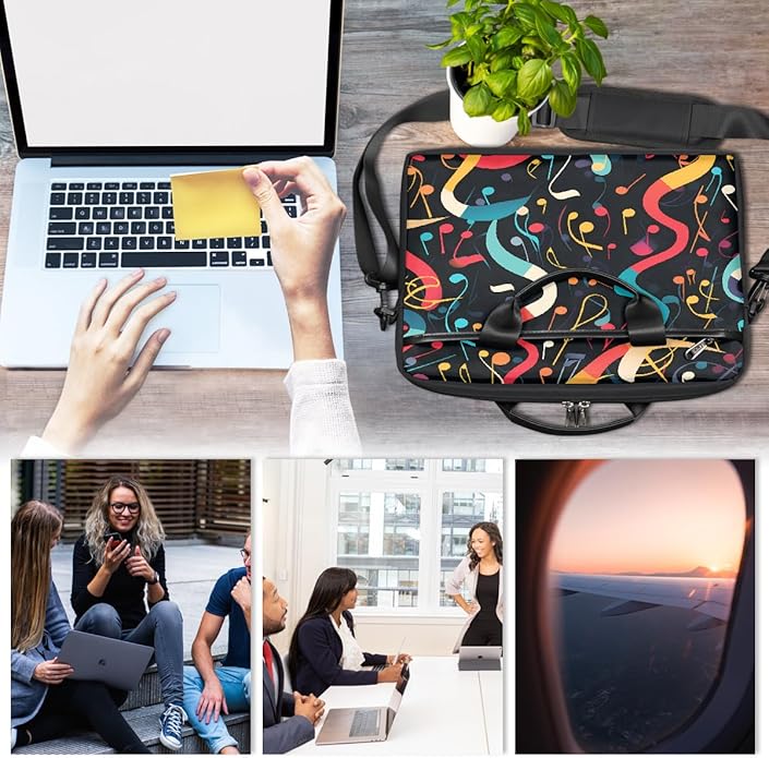 Laptop Shoulder Bag for Women Men, Waterproof Computer Case Messenger Bag Briefcase for Business Office Travel