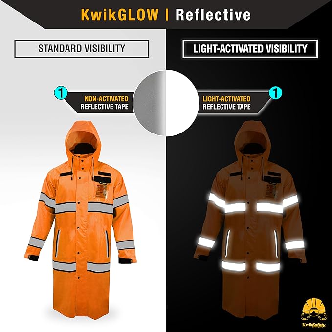 KwikSafety - Charlotte, NC - TORRENT Rain Jacket & Trench Coat ANSI OSHA Class 3 High Visibility Jacket Hi Vis Rain Gear
