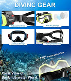 Aegend Snorkeling Gear for Adults Youth Kids, Snorkel Mask with Top Dry Valve - Panoramic View Anti-Leak and Anti-Fog with Mesh Bag for Snorkeling, Scuba Diving, Freediving & Swimming