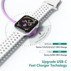 2Pack for Apple Watch Charger Cable, Magnetic Fast Charger to USB-C Cable 3FT, Wireless Fast iWatch Charger Portable Compatible with iWatch Ultra/Series 9/8/7/6/SE/SE2/5/4/3/2/1-Purple