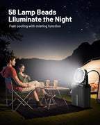 Allsion Rechargeable Misting Fan, 24000mAh Camping Misting Fan with 8L Water Bucket, 3-Speed Outdoor Cooling Fan with LED Lights, 120°Oscillation for Camping, Backyard, Patio,Outdoor-Black