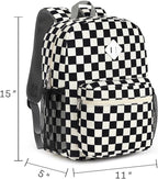 STEAMEDBUN Corduroy Kids Backpack for Boys Girls 3-8, Boys Backpack for Elementary Kindergarten - Checkered