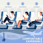 Airplane Foot Hammock, No Collapse Foot Rest for Plane Travel with Extended Adjustment Strap, Portable Desk Foot Hammock with,Cotton Denim, Foot Sling Travel Essentials to Relax Your Feet (Dark Blue)