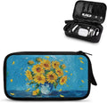 Artistic Sunflowers Electronic Organizer Cable Organizer Bag Travel Bag Cable Organizer Pouch Electronic Accessories Carry Case for SD Card Charger Phone Earphone Tech Pouch