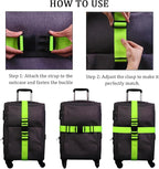 MAGARROW 2" Utility Luggage Straps with Buckle Adjustable, 4-Pack (Neon Green, 2 in x 3.2 ft)
