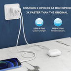 4 Pack i Phone 17 16 15 14 USB C Charger Block, iGENJUN 20W Dual Port QC + PD 3.0 Power Adapter Wall Charger, Double Fast Plug Charging Brick for i Phone 17/17 Pro/16/15/14/X, Galaxy - White